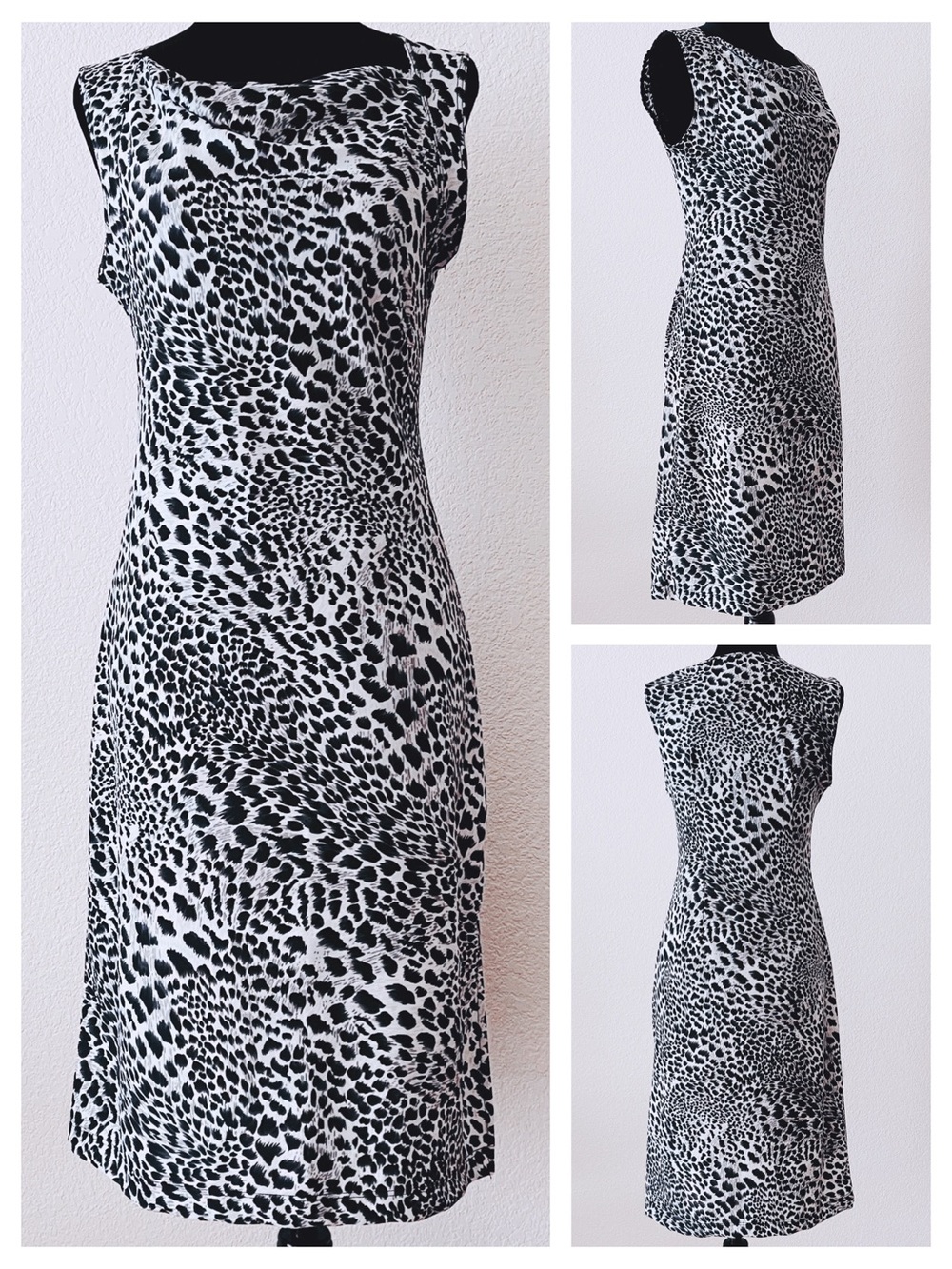 BCBGMaxAzria Cowl Neck Animal Print Sheath Dress